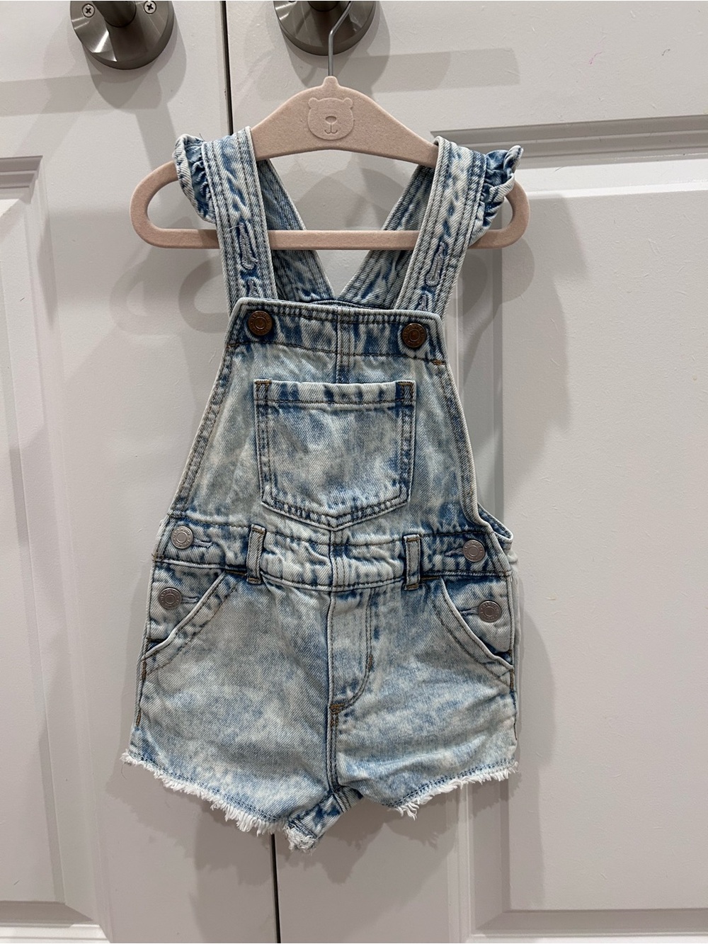 GAP Light Wash Denim Shortall Romper